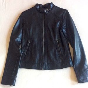 BLACK VEGAN LEATHER JACKET